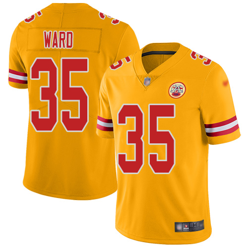 Men Kansas City Chiefs 35 Ward Charvarius Limited Gold Inverted Legend Football Nike NFL Jersey